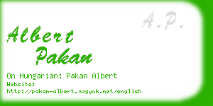 albert pakan business card